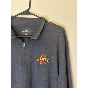 Iowa State Cyclones 1/4 Zip Pullover Shirt Mens Large Gray Vansport Mock Neck